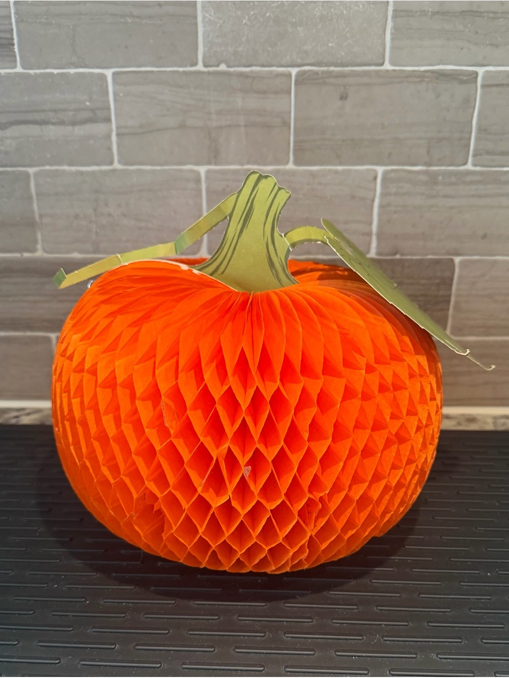 Vintage Ambassador Cards Honeycomb Tissue Pumpkin Centerpiece 1970s Fall Decor